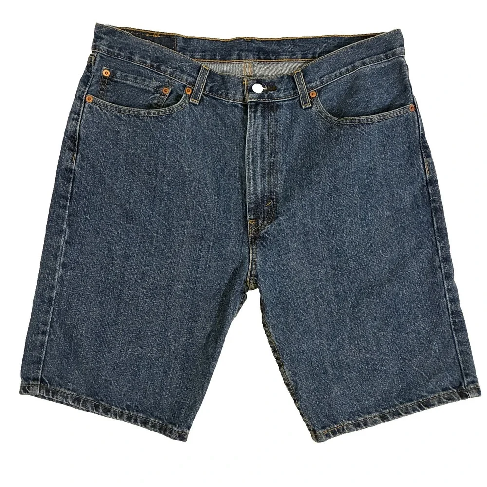 Levis 505 Shorts Jorts Mens Size 36 Denim Streetwear Hip Hop Skater Baggy - Picture 2 of 10